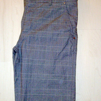 Nice slim cut grey Zara pants, subtle overcheck, 32 w 34 l