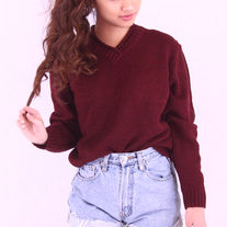Burgundy knit sweater