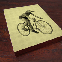 Duck Riding a Bicycle - Wood Block Print