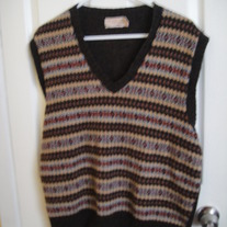 The Fox Collection Brown Wool Vest XL