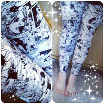 Black and white comic book Leggings