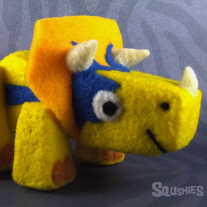 Remington the Triceratops - Needle Felted Dinosaur Sculpture