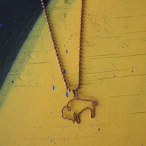 Hammered Copper Buffalo Necklace