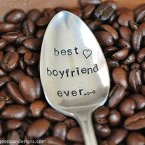 BEST BOYFRIEND EVER - Hand Stamped Vintage Coffee Spoon for your Coffee Lovin' Boyfriend this Valentine's Day