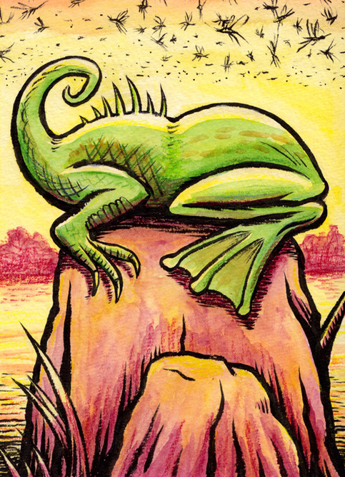 "Frog Lizard" painting