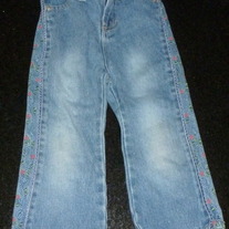 Jeans with Lace/Flowers on Side of Leg-Baby Squeeze Size 3T
