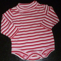 Red/Pink/White Stripe Turtleneck Onesie-George Size 12 Months