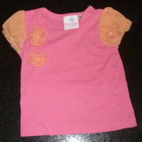 Pink Short Sleeve Shirt with Orange Flowers/Sleeves-Baby Lulu by Erin Murphy Size 3T
