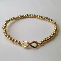 Infinity bracelet beaded- Gold