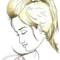 8x10 Matte Print, "She Waits" from Original Ink Fashion Illustration
