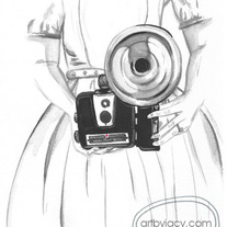5x7 Matte Print, "Say Cheese" Watercolor Illustration, Art By Jacy Lee Pulford