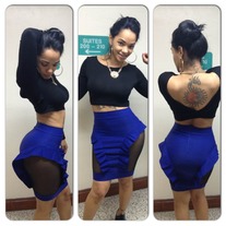 RUFFLED MESH SKIRT