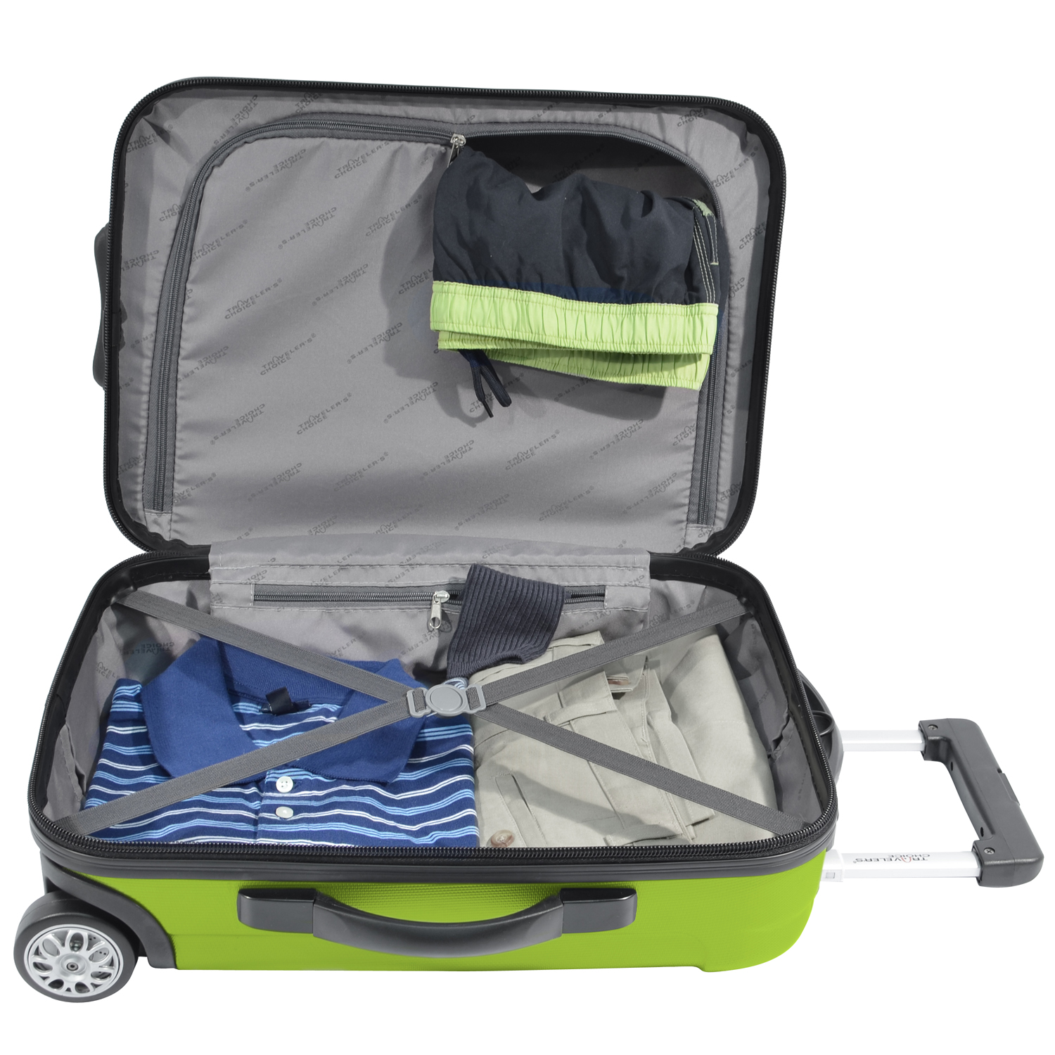 Traveler’s Choice Lime Green Rome 3Piece Hardcase Hardside Lightweight