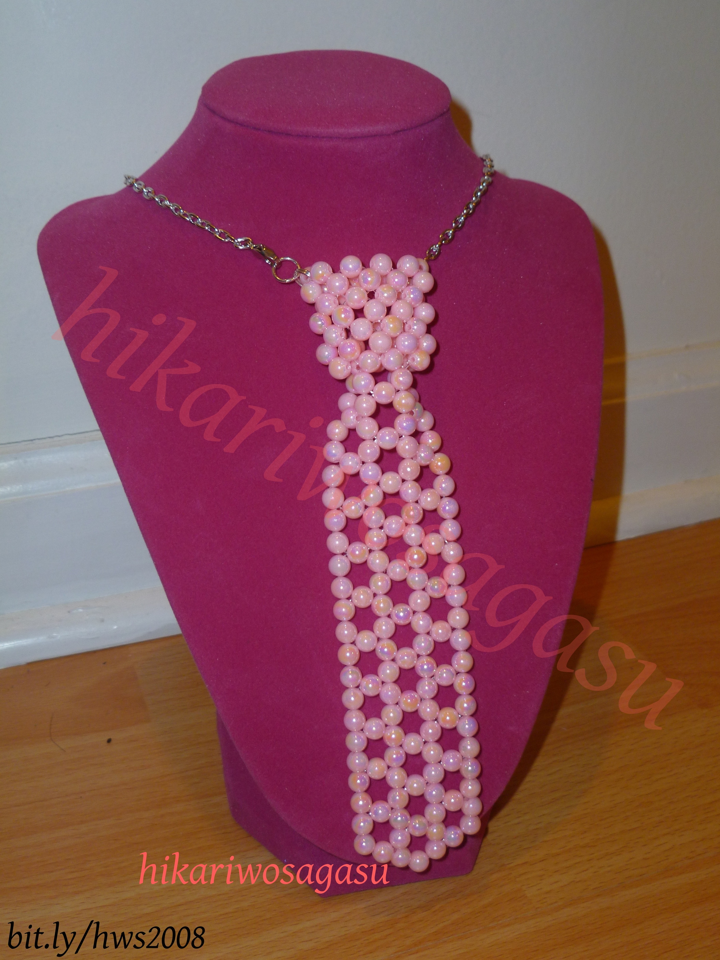 beaded tie necklace