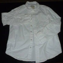 White Long Sleeve Shirt W/Buttons/Collar-Cherokee Size Medium 8/10