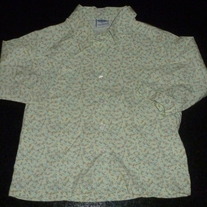 Green/Blue/Yellow 3/4 Sleeve Length Shirt with Buttons/Collar-Old Navy Size 5