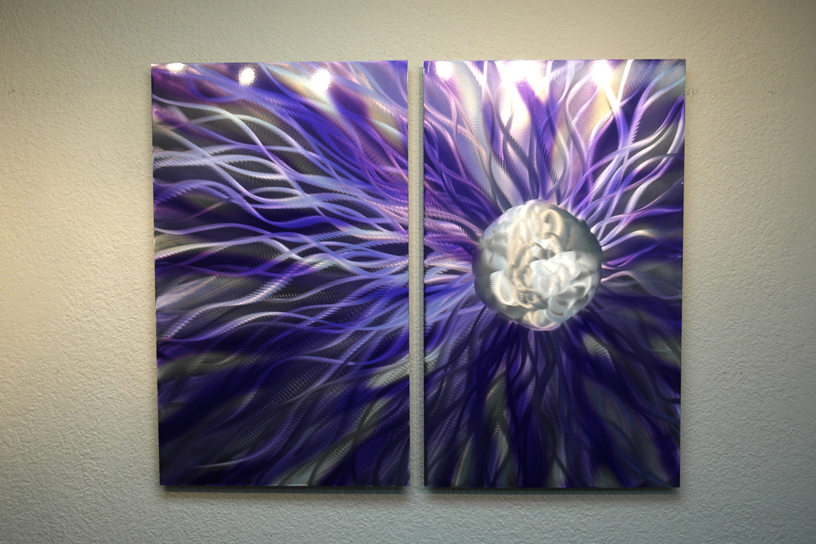 Solare Purple Abstract Metal Wall Art Contemporary Modern Decor