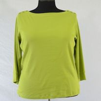 Jones New York Sport Lime Green Boat Neck T-Shirt