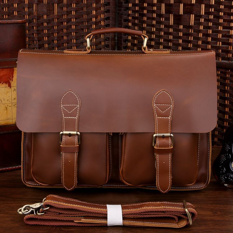 Men/'s Genuine Vintage Leather Messenger Mack book Shoulder Laptop Bag computer