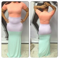 PASTEL COLOR COATED DRESS