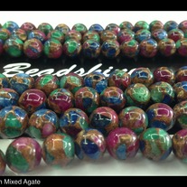Mixed Agate rounds 10mm