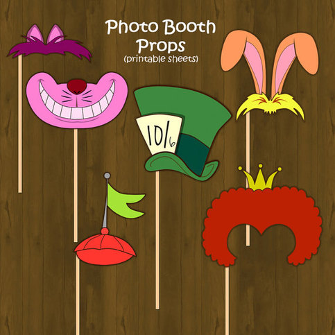 wonderland alice props printable printables diy tea birthday mad storenvy hatter splashboxprintables package themed booth pais theme prop splashbox photobooth
