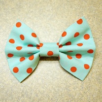 Sky Blue X Red Polka Dots