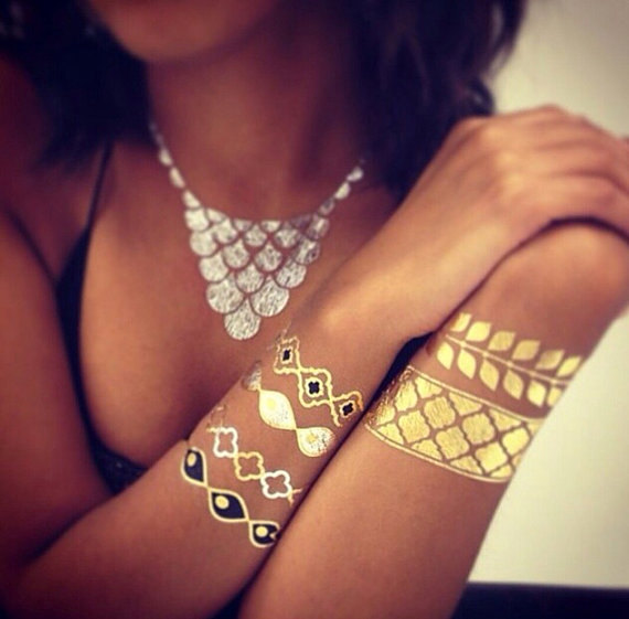 cheritatts 14 metallic tattoos flash tattoos gold cheritatts 14 metallic tattoos flash tattoos gold