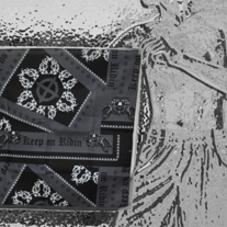 Grey and black "keep on riding" motorcycle bandana