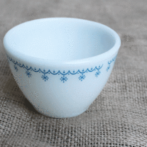 Corning Glass Snowflake Open Sugar / Dessert Bowl