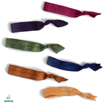 Elastic Hair Ties - Jeweltone Colors - Set of 6