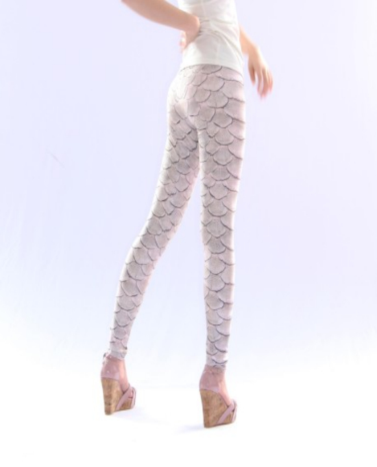 Pale pink scale leggings,mermaid leggings,mermaid pants,mermaid costume,printed tights,Stretched 
