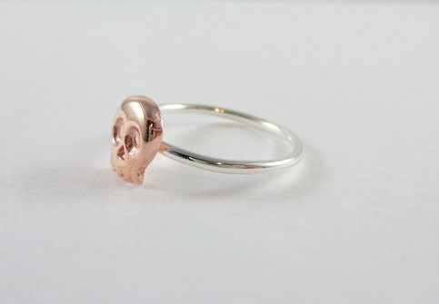 copper skull ring