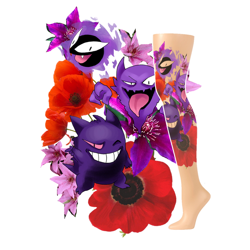 ghosts ghastly haunter gengar poketights pokemon tattoo tights ghosts ghastly haunter gengar poketights pokemon tattoo tights