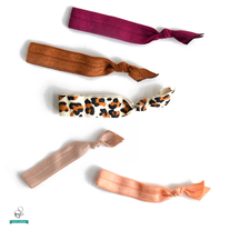 Berries and Cheetah Hair Tie Set - Set of 5