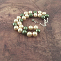 Green and Cream Pearl Necklace