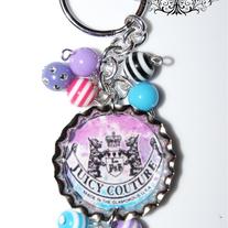Juicy Couture Inspired Bottle Cap Key Chain
