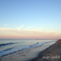 Beach Sunrise With Pier and Pink Cloud 8x10 inch Photograph