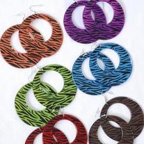 Zebra Print Dangle Earrings Color