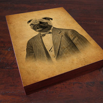 Pug in a Suit Portrait - Wood Block Print