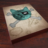 Pirate Cat - Wood Block Print