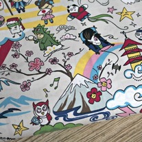 Fat Quarter-Japanese Anime Tsunami Samurai 
