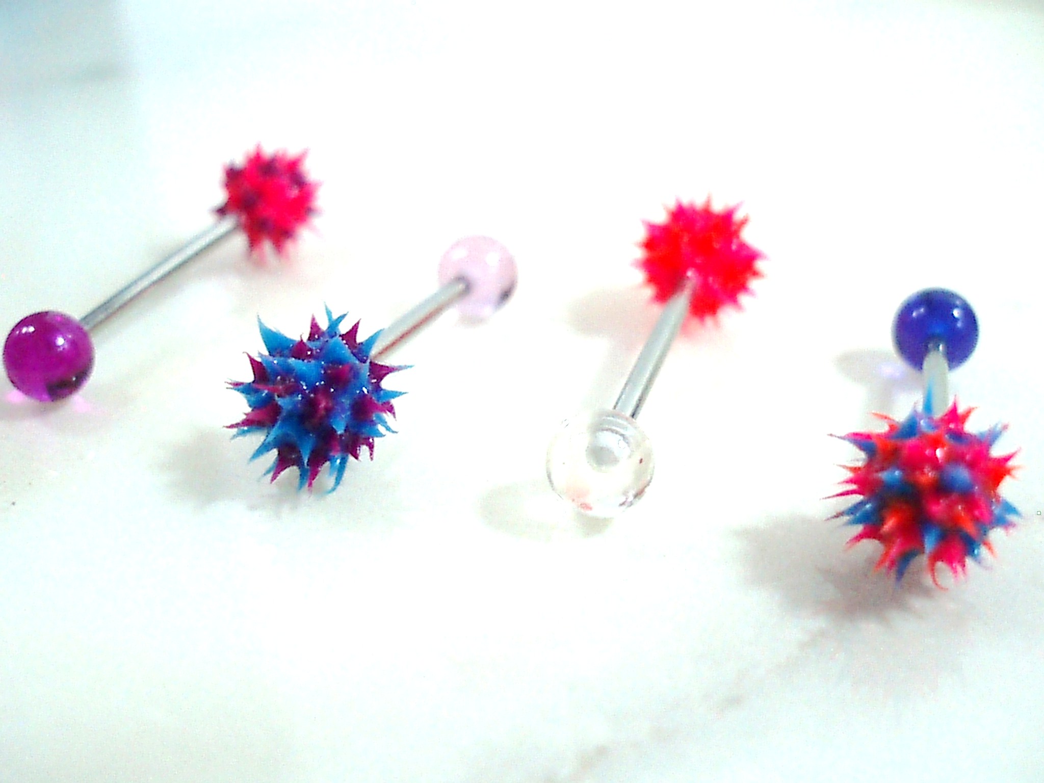 Soft Silicone Spiky Ball Tongue Ring Blacklight Reactive on Storenvy