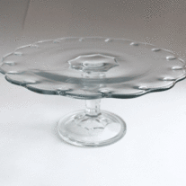 Indiana Glass Teardrop Crystal Clear Glass Pedestal Cake Stand