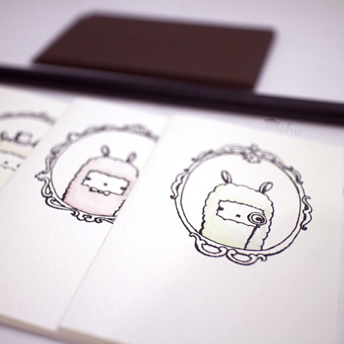 fancy llama notecards - set of 6