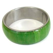 Apple Green Corn Husk Stainless Steel Bangle