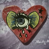 Gloomy Eye - Heart Brooch