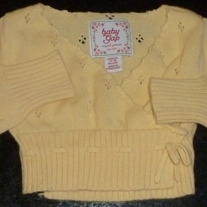 Short Yellow Sweater-Baby Gap Size 12-18 Months