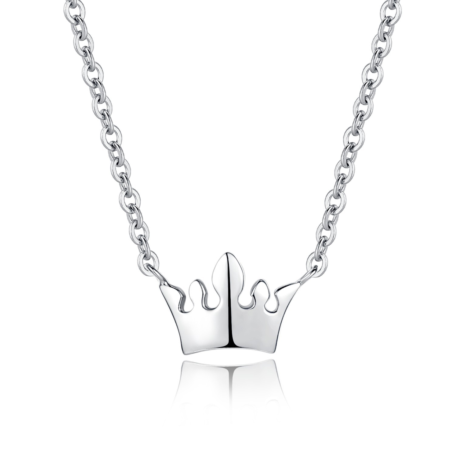 Women's Sterling Silver Crown Diadem Pendant Necklace Jewelry 18 ...