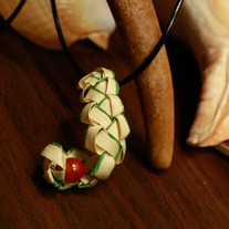 Hidden Fire Woven Palm Pendant Necklace